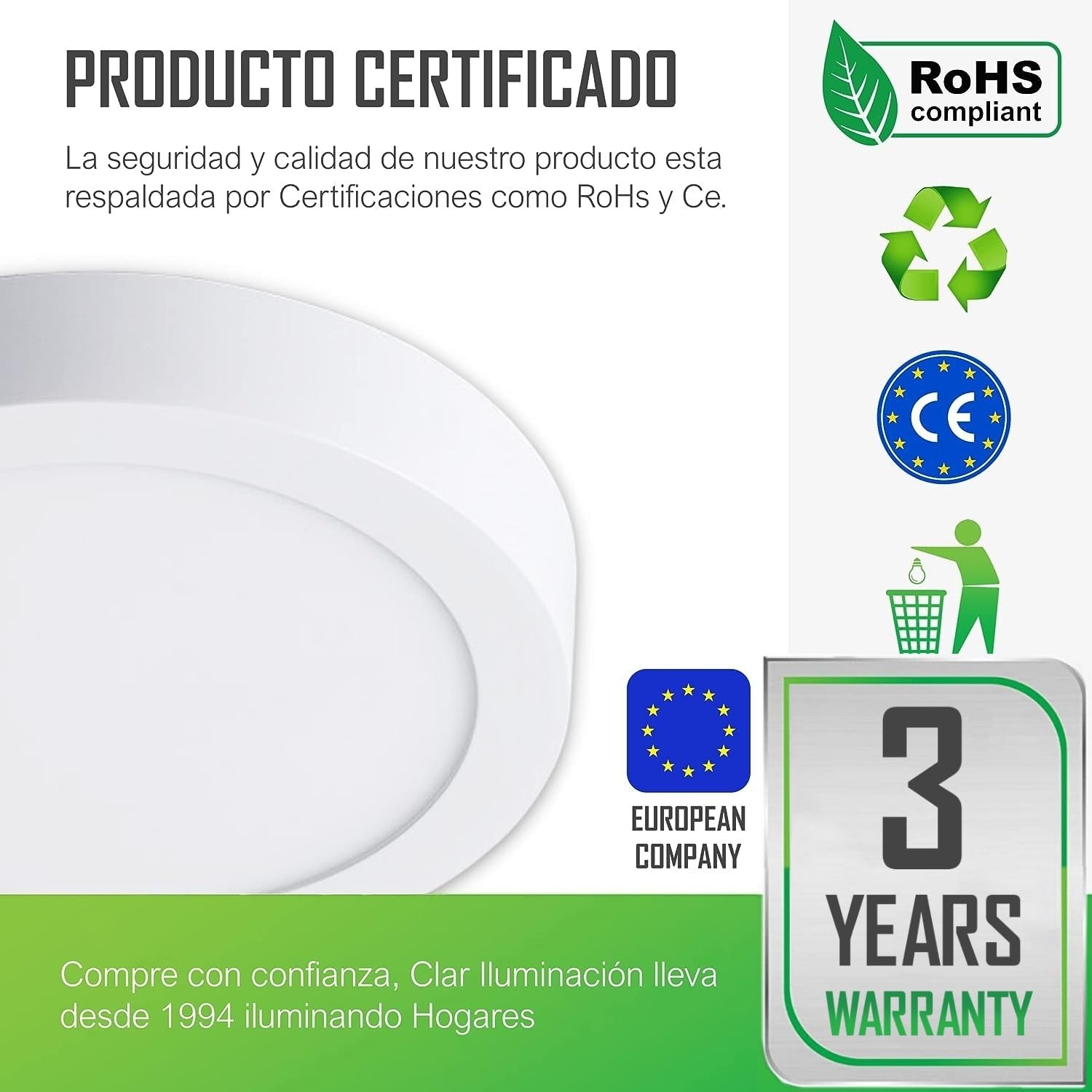 Downlight LED Superficie Redondo 20W