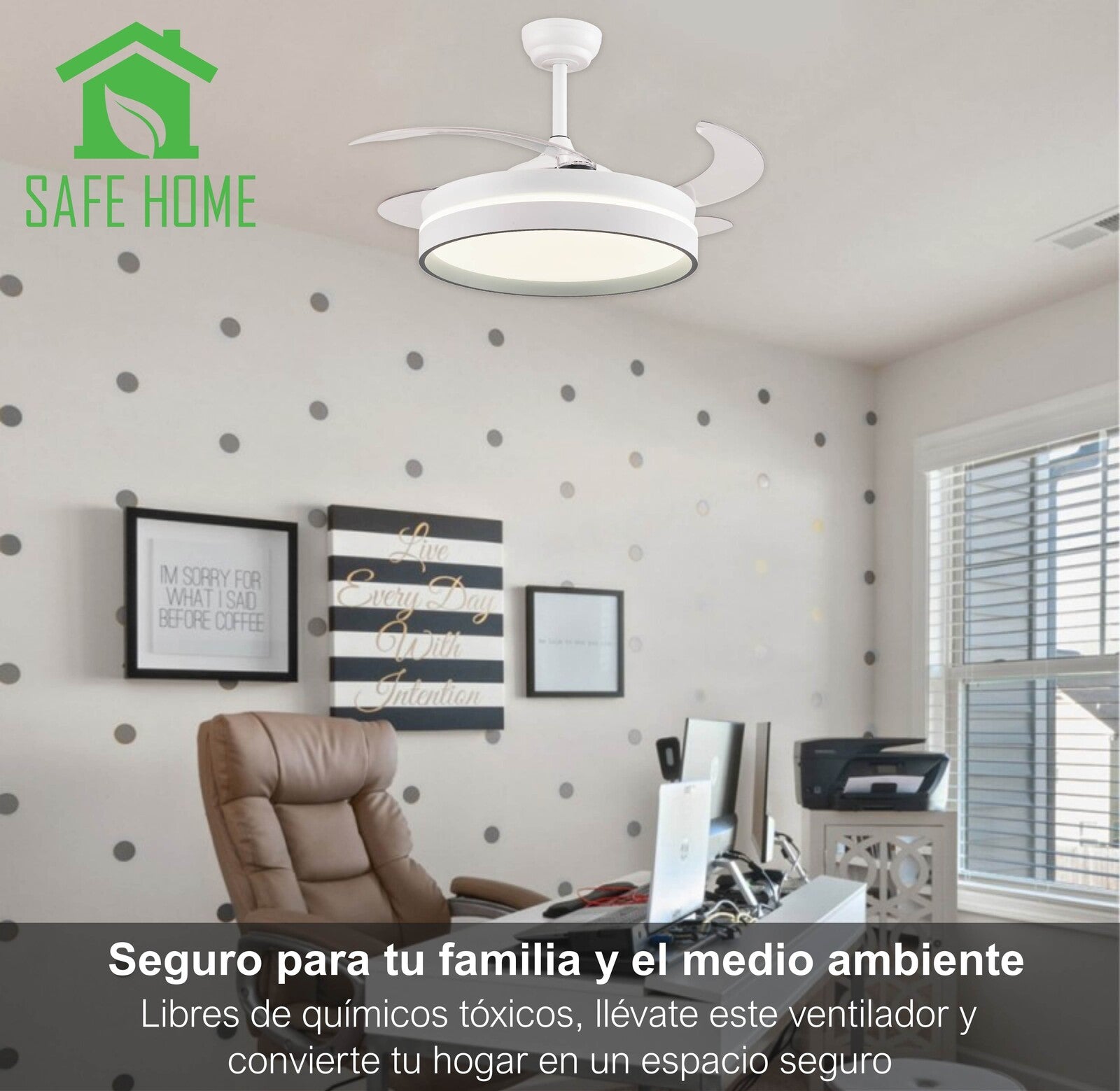 Ventilador Techo Aspas Retráctiles ESKAY BLANCO