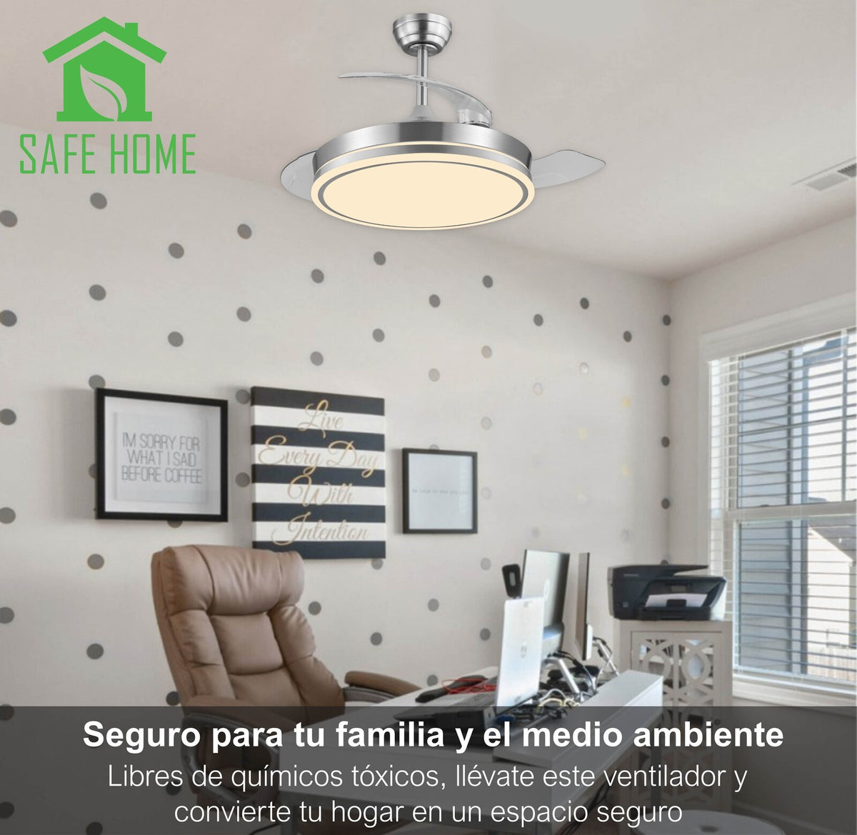Ventilador Techo Aspas Retráctiles ESKAY NÍQUEL