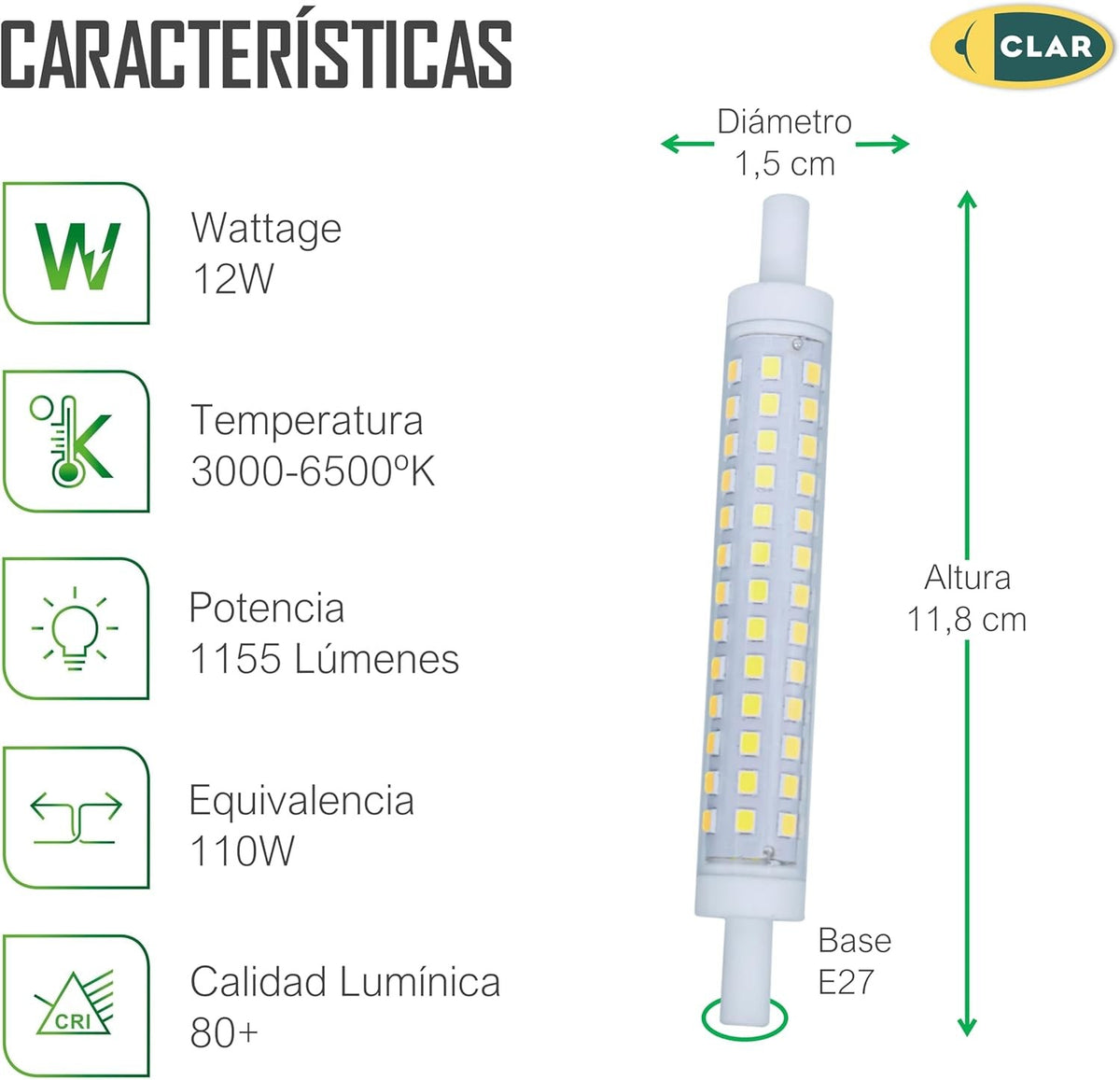 Bombillas R7S LED 12W