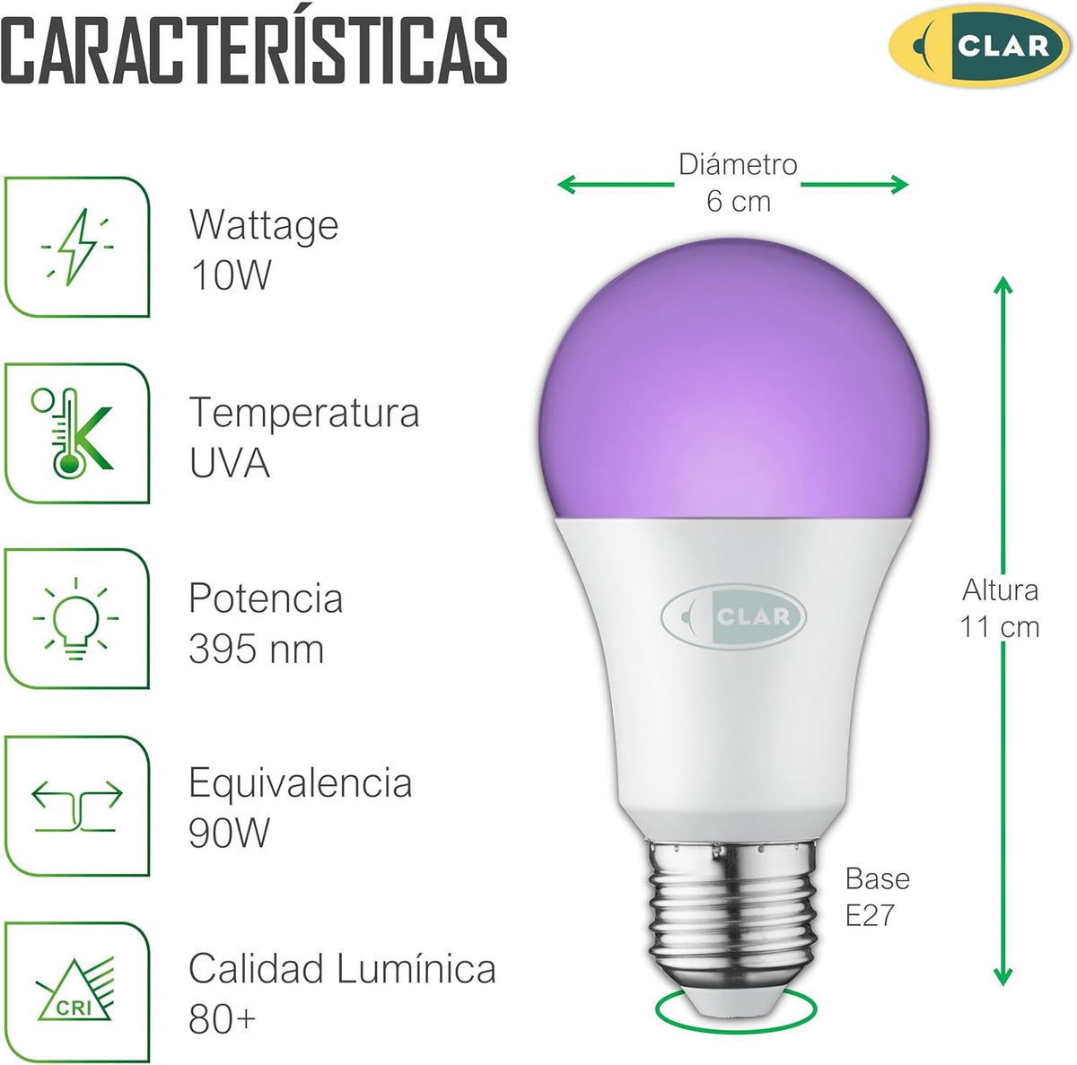 Bombilla Ultravioleta, Luz negra, Luz ultravioleta, Luz Neon