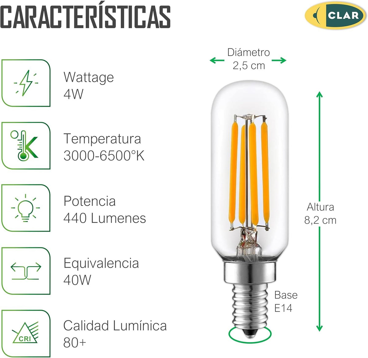Bombilla LED Filamento E14 4W
