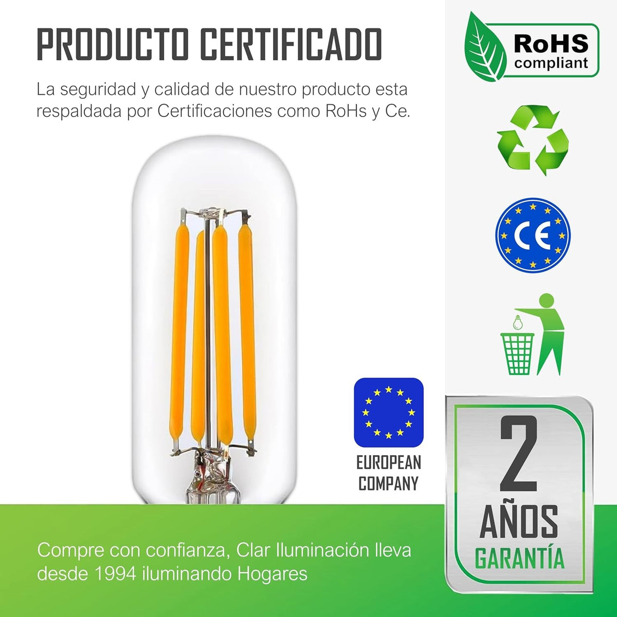 Bombilla LED Filamento E14 4W