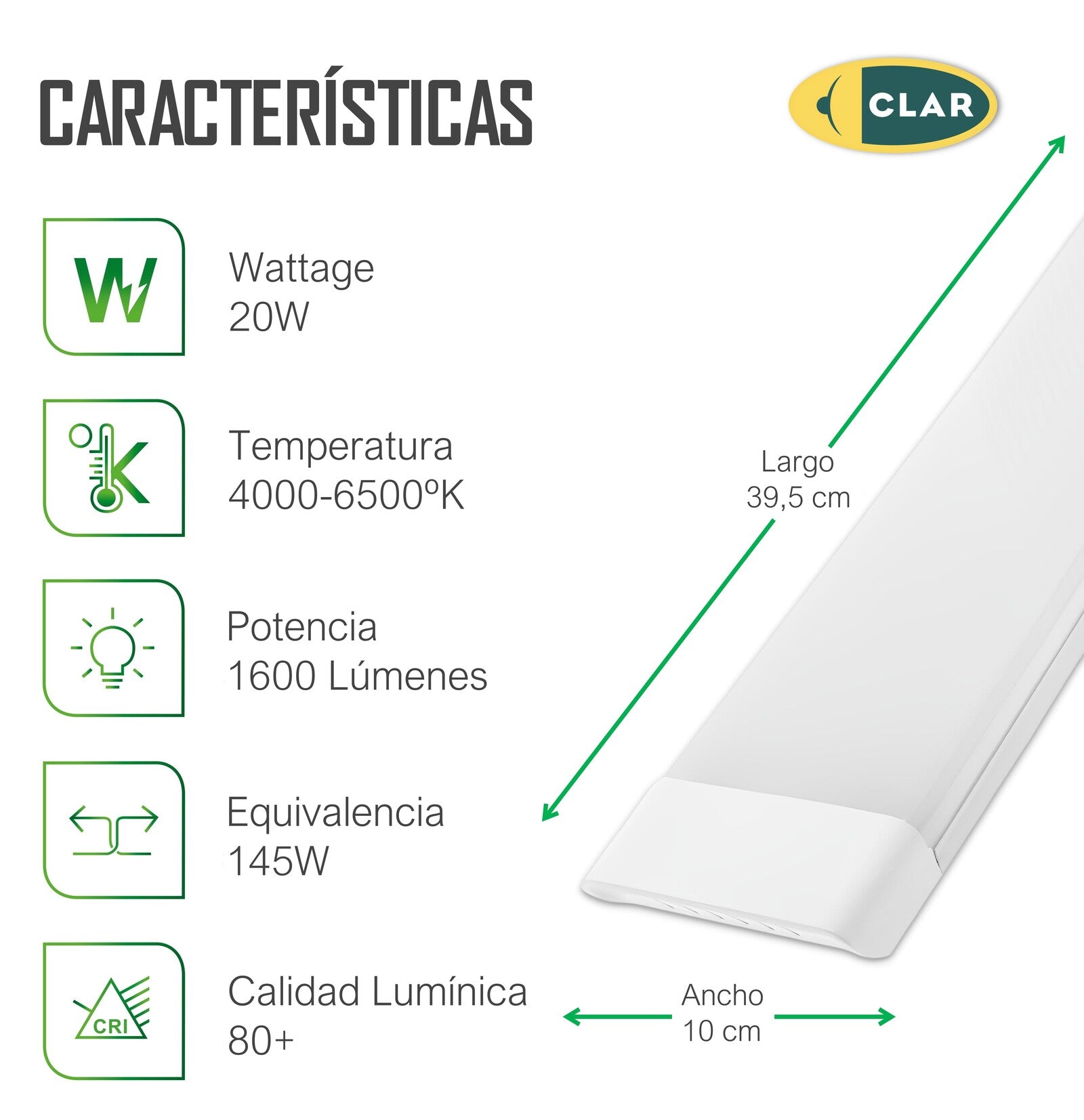 Luminaria LED 60cm 60W