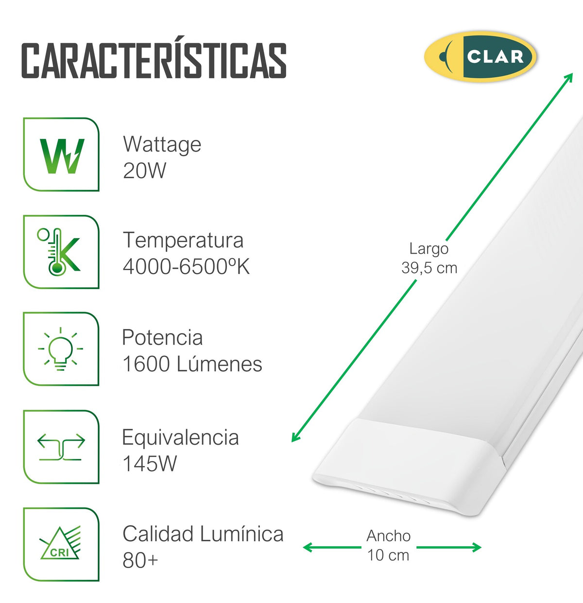 Luminaria LED 60cm 60W