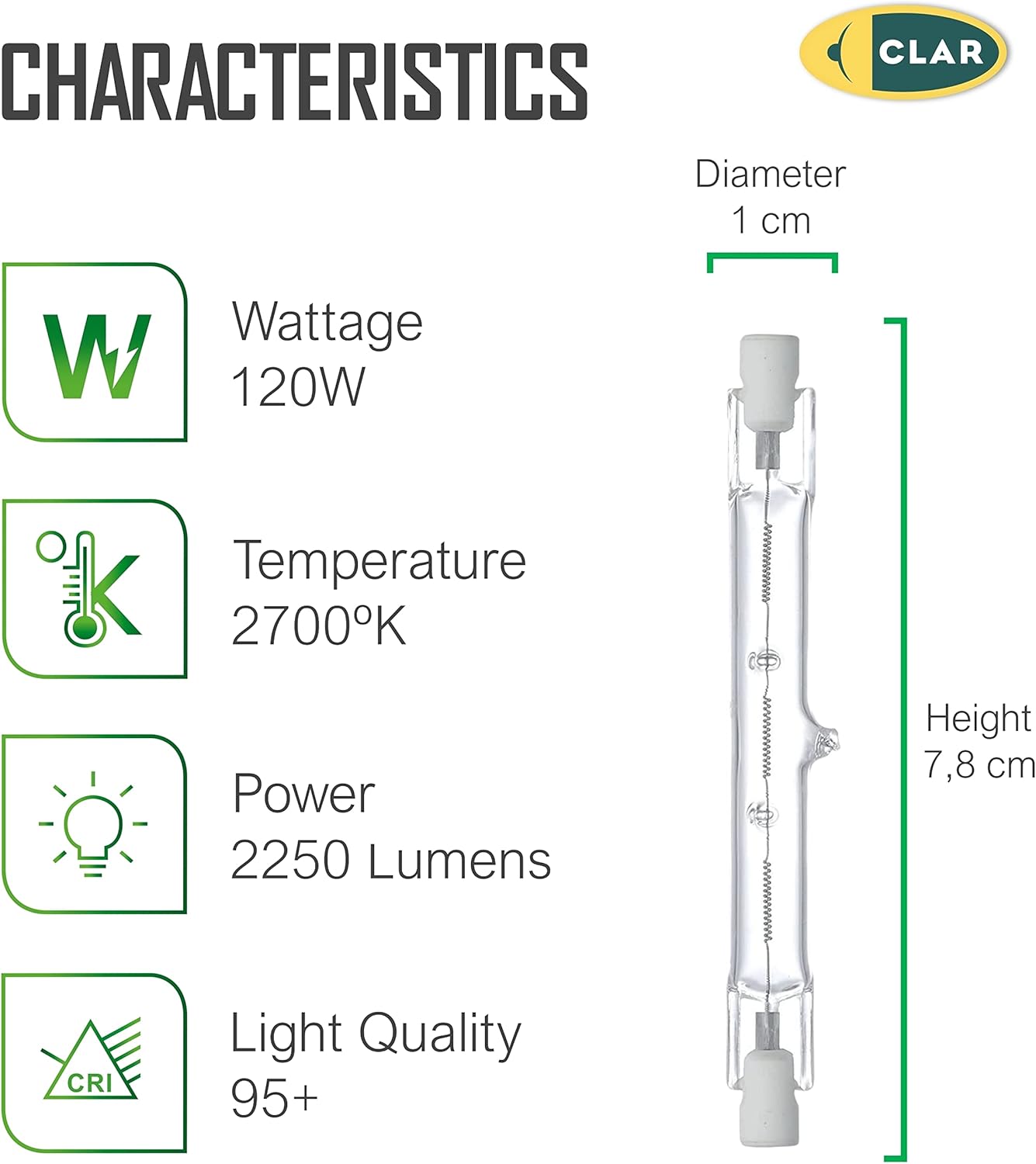 LINEAL ECO 120W 220-240V 78mm