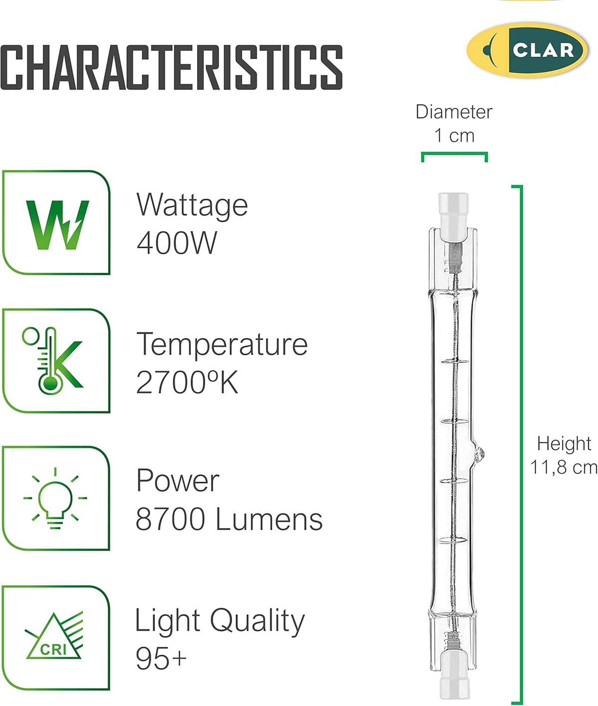 LINEAL ECO 400W 220-240V 118mm