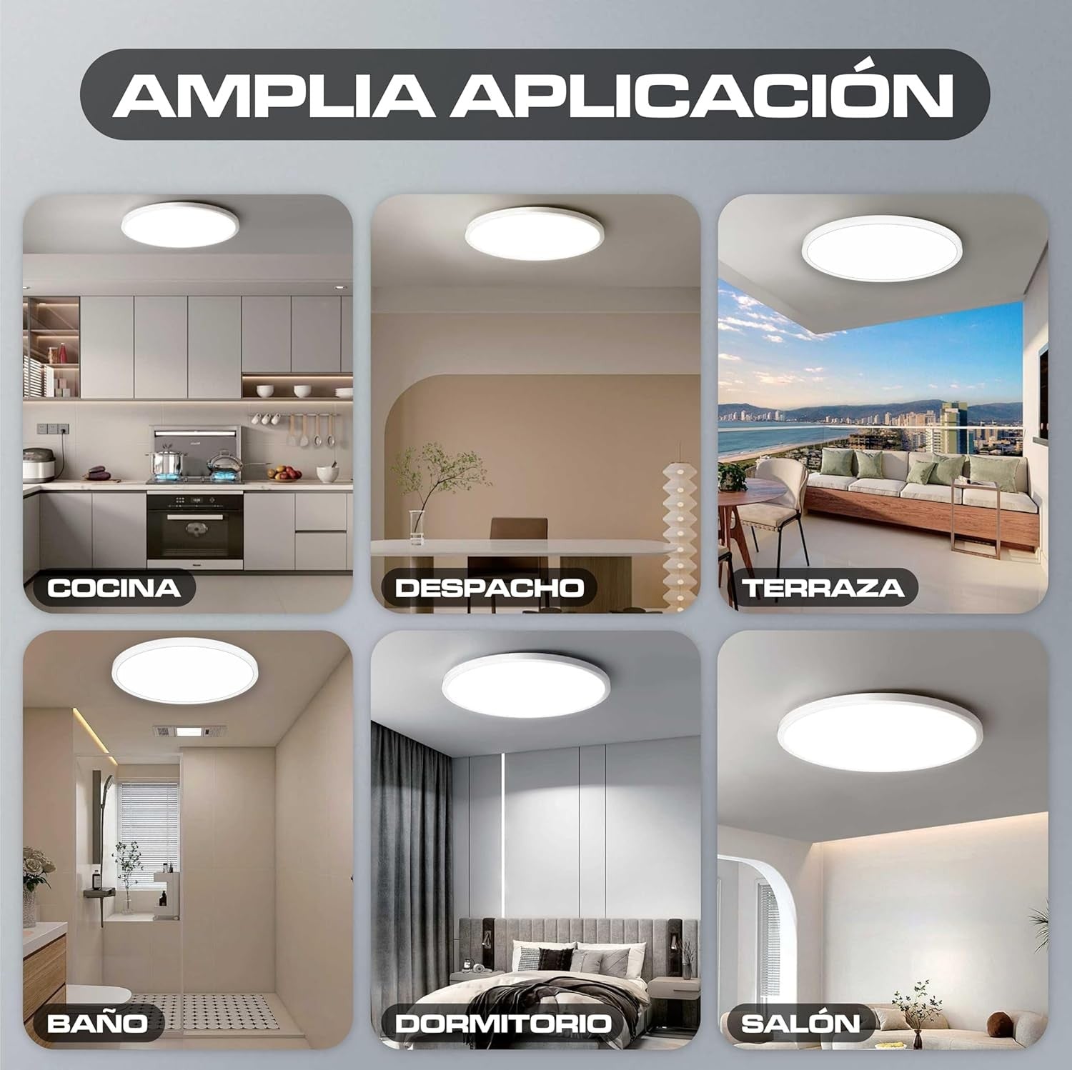 Plafón Salón, Plafones Para Techo Led, Plafón Cocina 30W