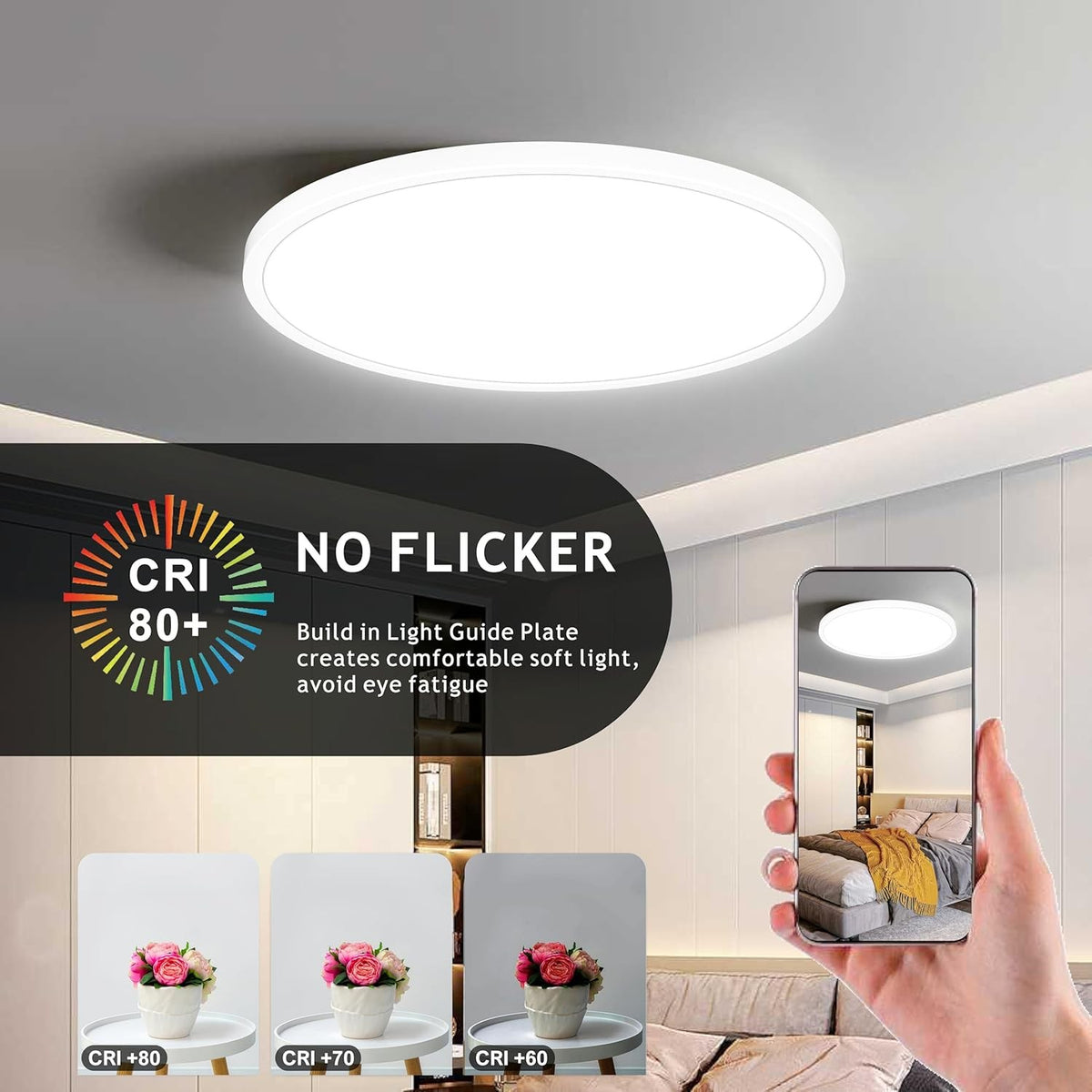 Plafonnier LED Plafond 40 Cm, Plafonniers Pour Plafond LED, sala 40W