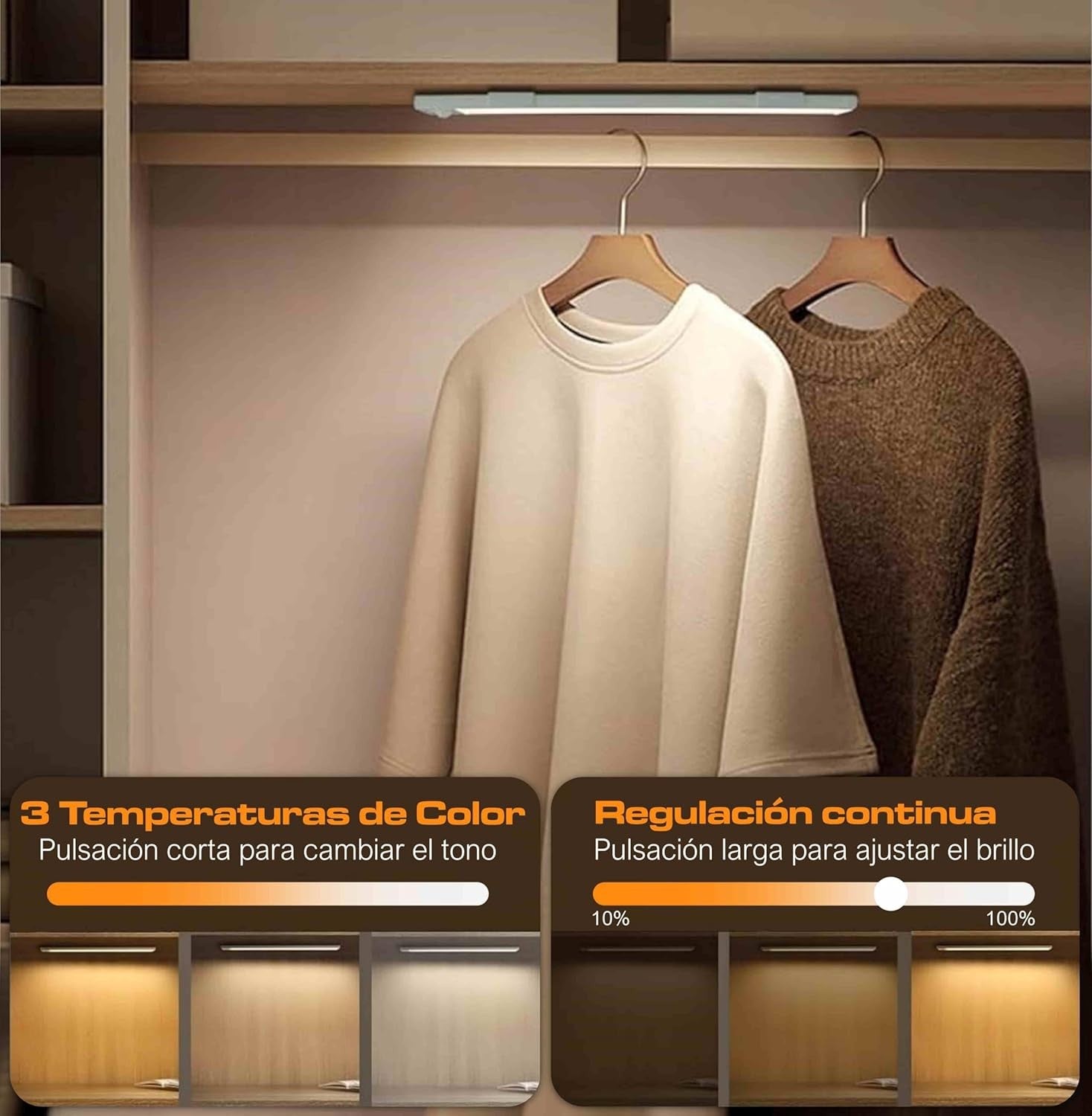 Lichter Für Schränke Interiores, Licht LED Magnética Mit Sensor De Bewegung,10 Cm