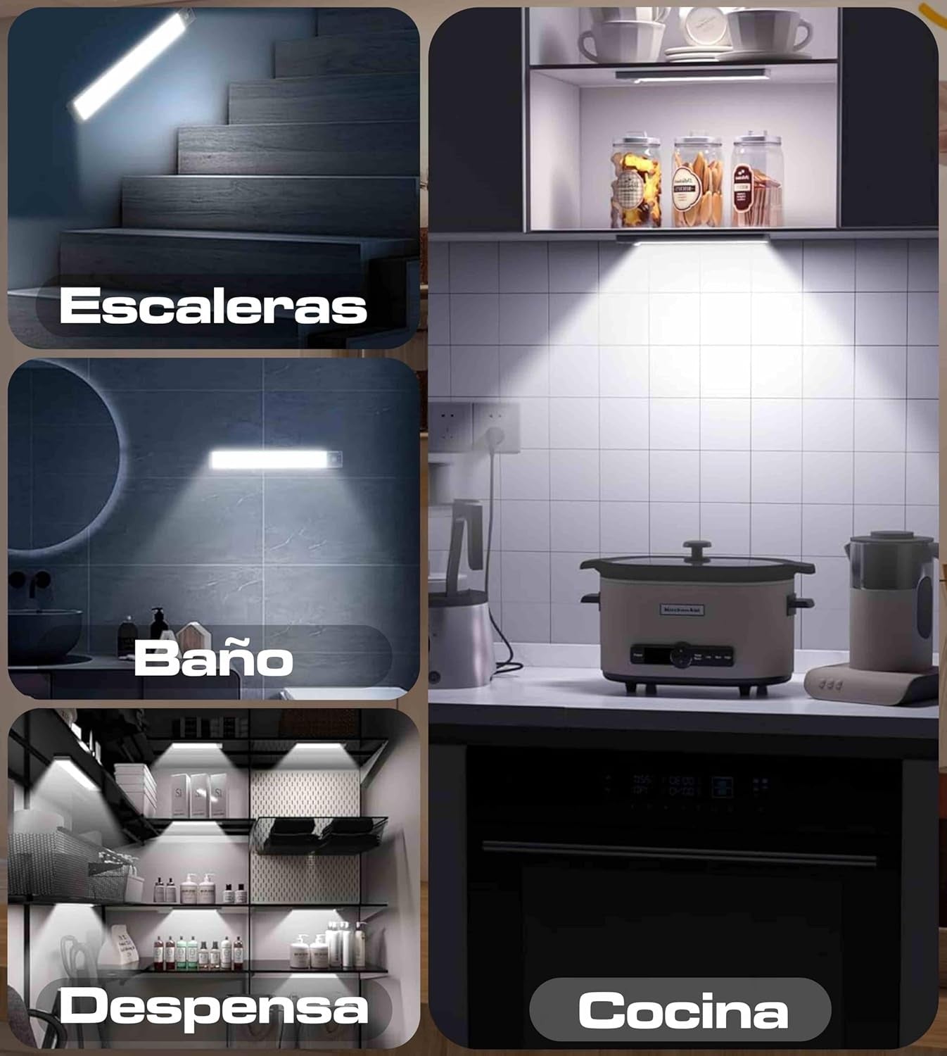 Lichter Für Schränke Interiores, Licht LED Magnética Mit Sensor De Bewegung,10 Cm