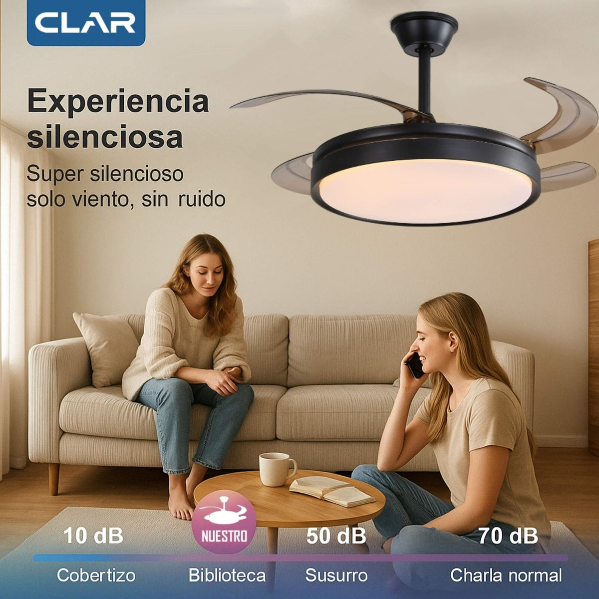 Ventilador de Techo Regulable CCT (Negro)