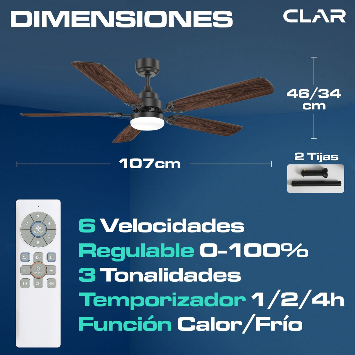Ventilador de Techo Regulable CCT (Jungle)