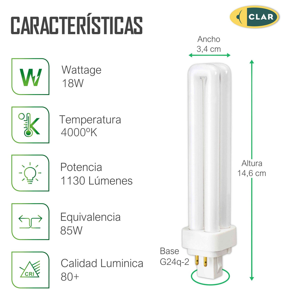 Gemini D/E 18W G24q-2 Leuchtstofflampe
