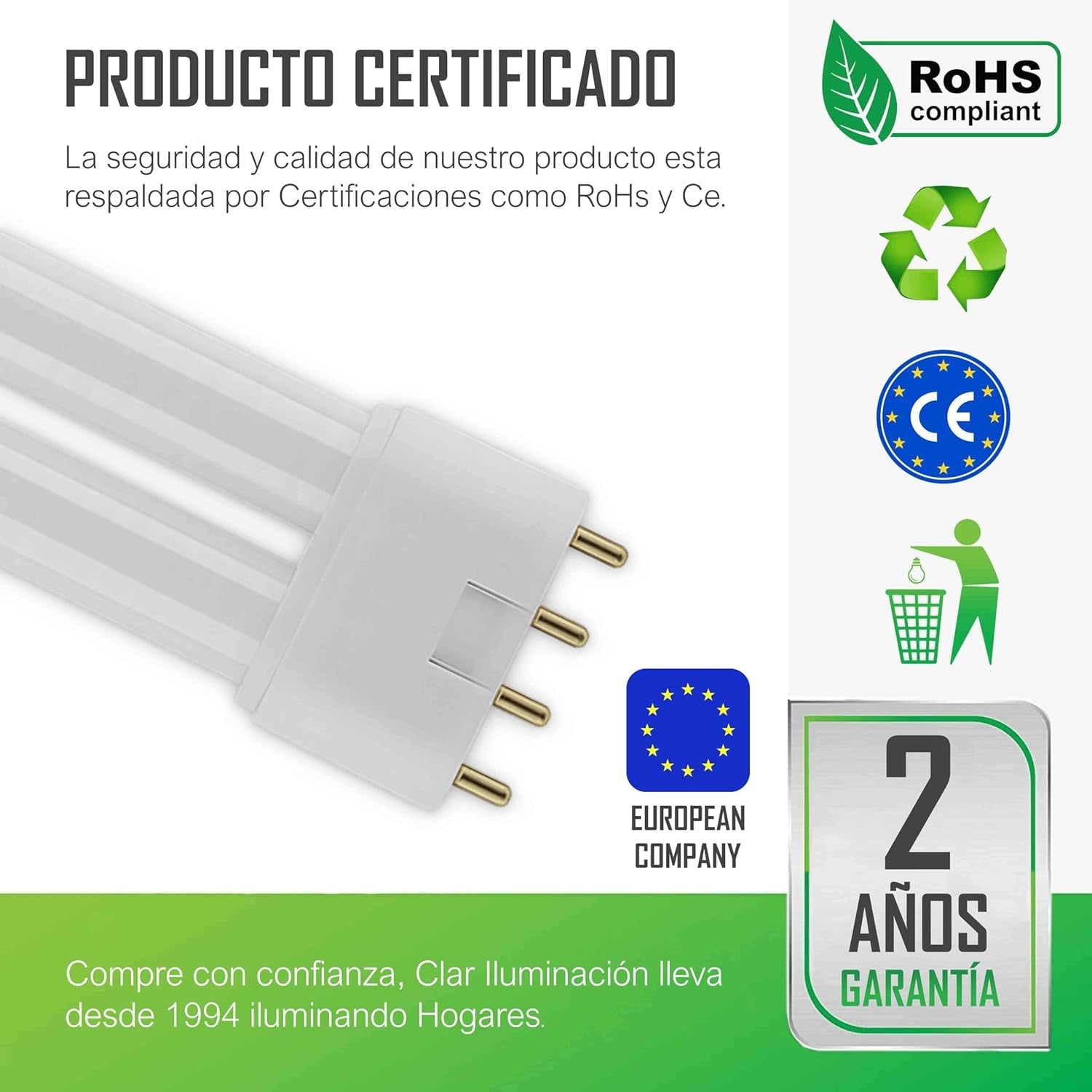 Bombilla Fluorescente Gemini L 24W 2G11