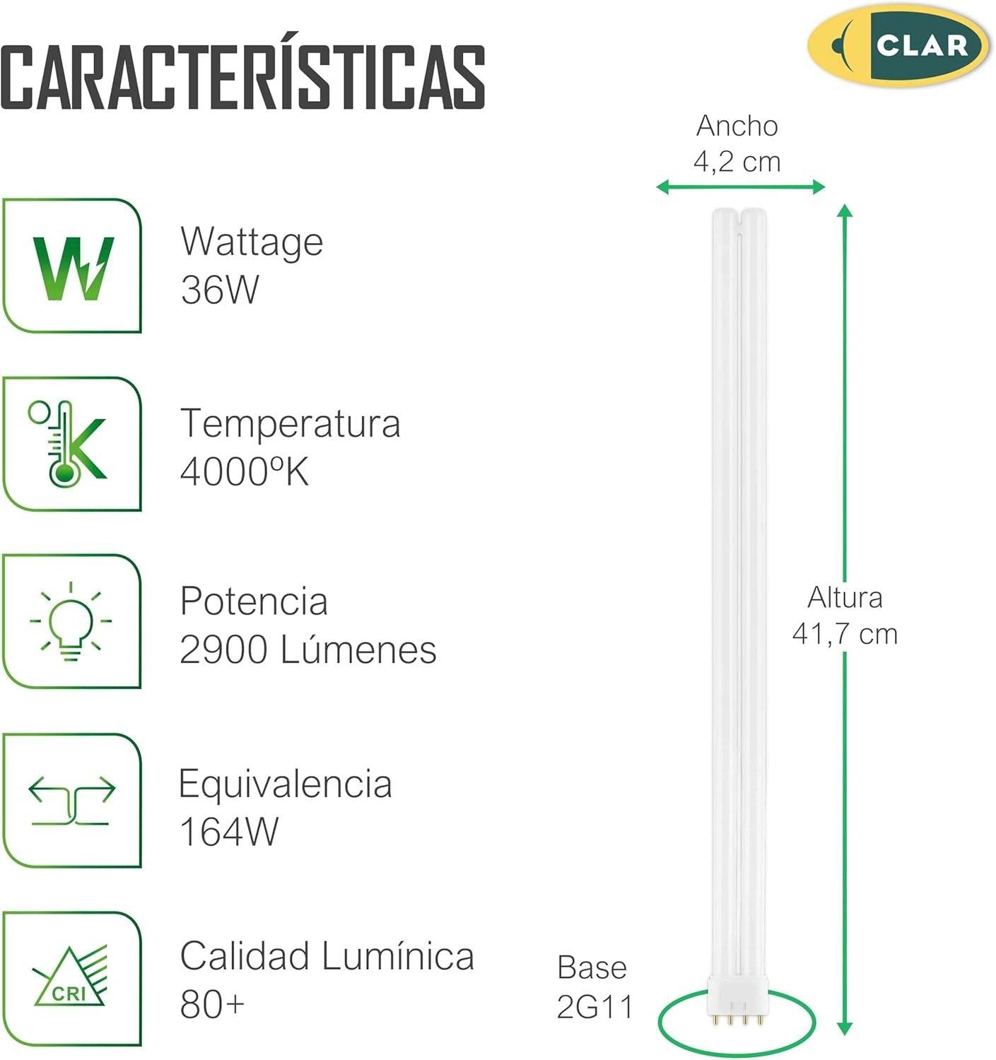 Bombilla Fluorescente Gemini L 36W 2G11