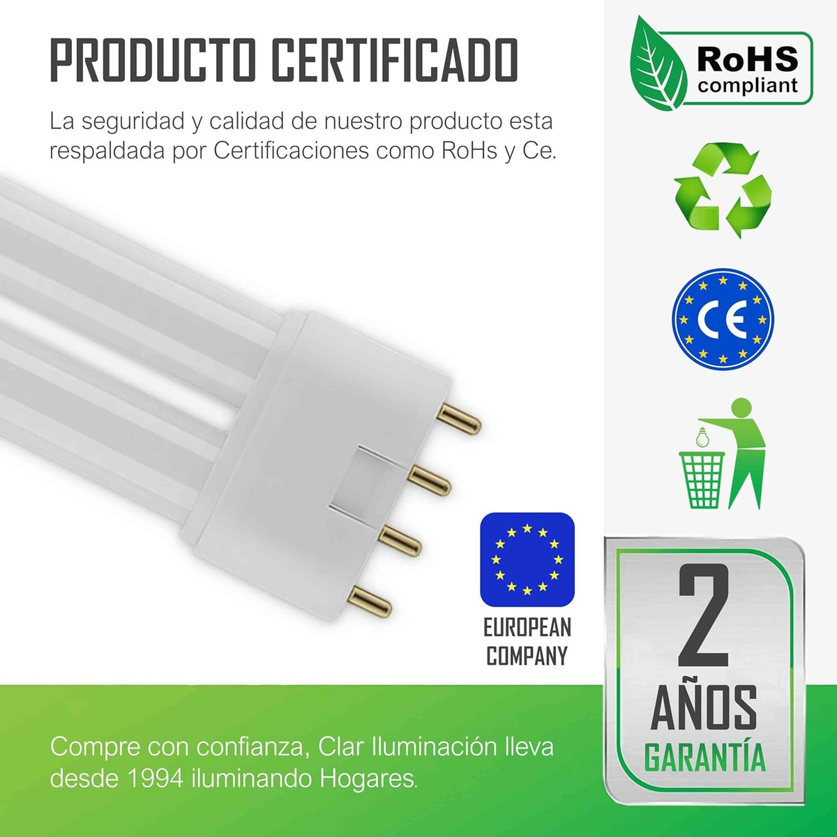 Bombilla Fluorescente Gemini L 36W 2G11