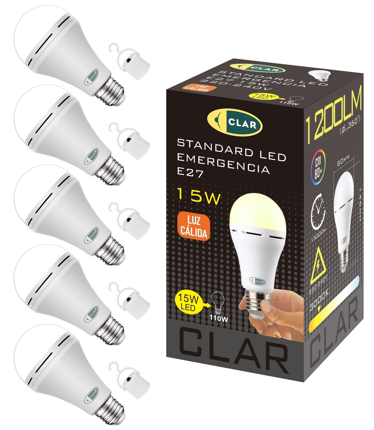 CLAR - Ampoule Rechargeable, Ampoule LED de Emergencia