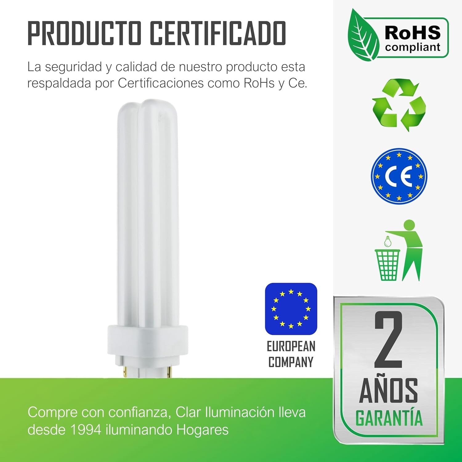 Bombilla Fluorescente Gemini D 10W G24d-1
