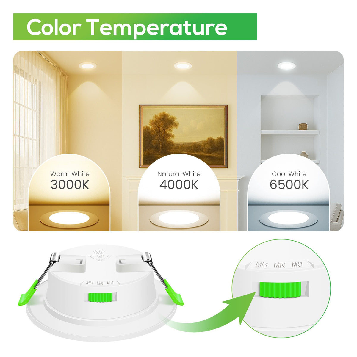 Downlight Regulable CCT 4W Negro Ø55-68mm-4W-110°