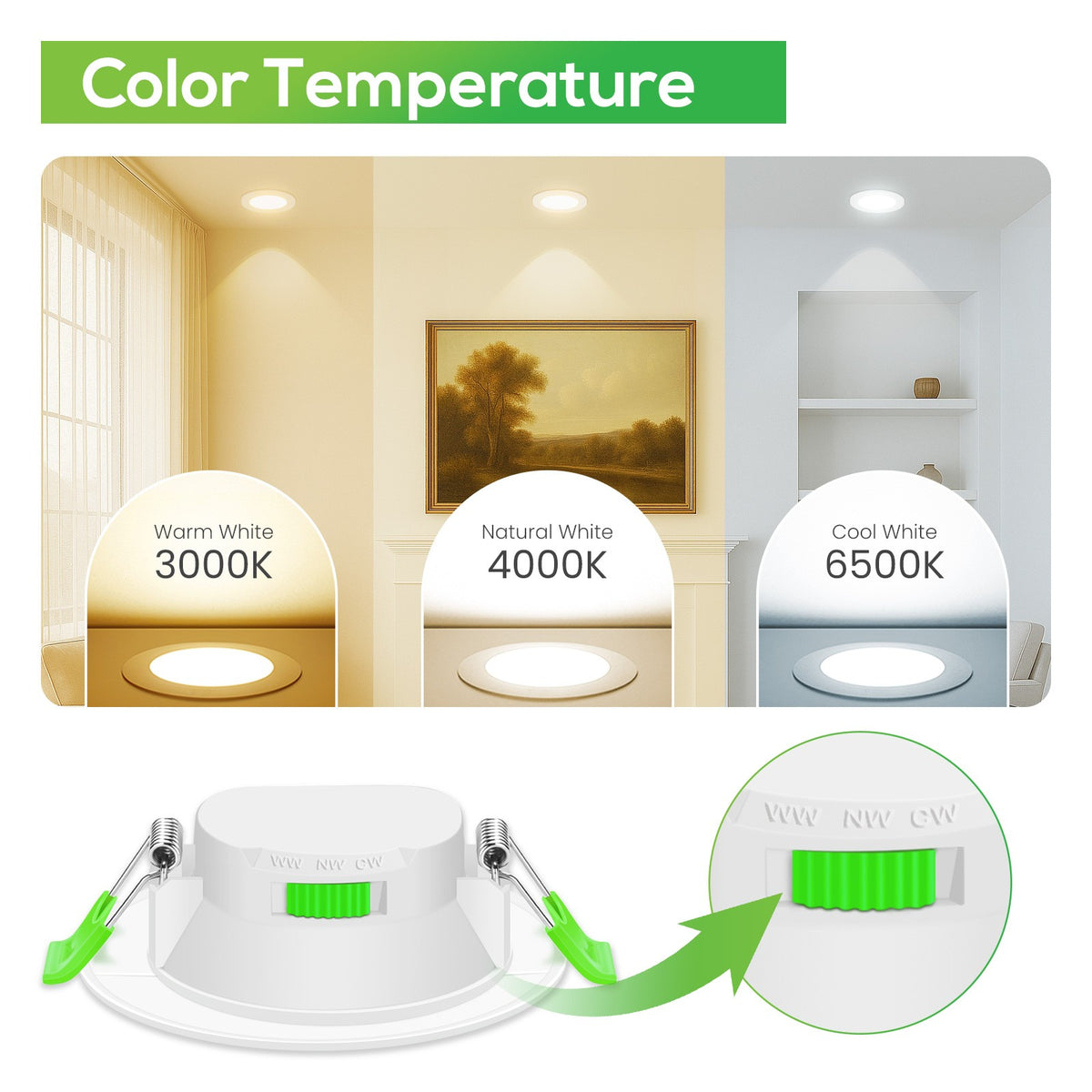 Downlight Regulable CCT Niquel 7W Corte Ø66-75mm 110º