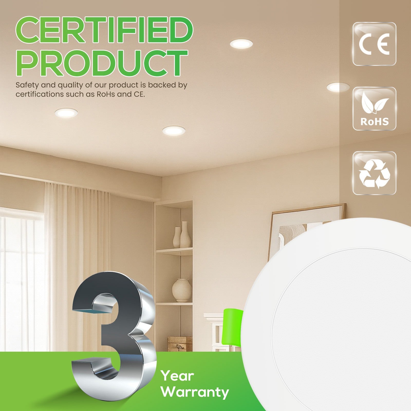 Downlight Regulable CCT Blanco 5W Corte 68-78mm 110°