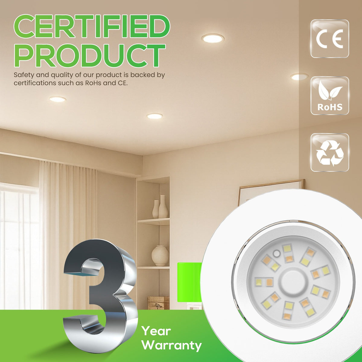 Aro Downlight Dirigible Regulable CCT Blanco 6W Ø75-78mm 110º