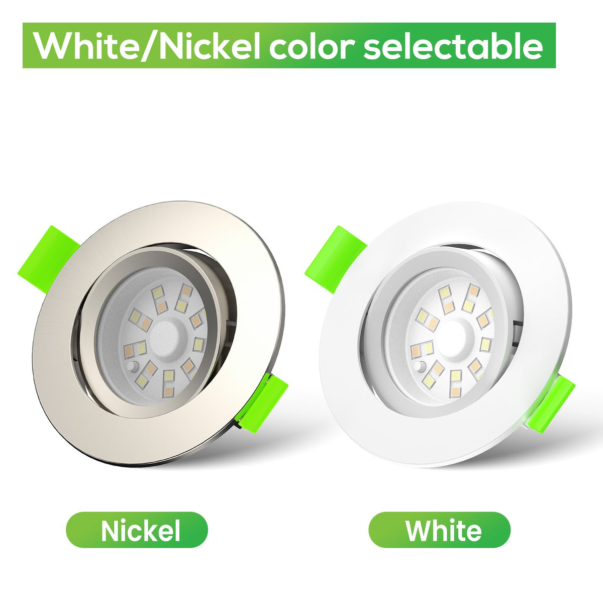 Aro Downlight Dirigible Regulable CCT Niquel 6W Ø75-78mm 110º