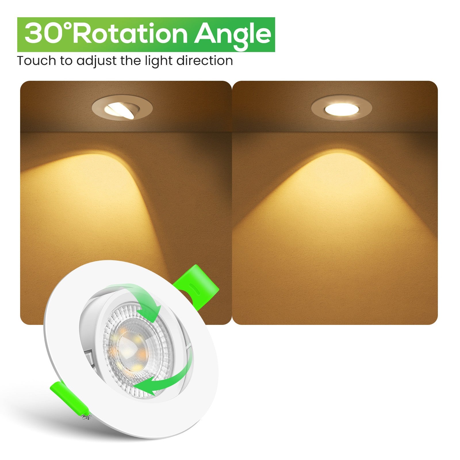 Aro Downlight Dirigible Regulable CCT Niquel 6W Ø75-78mm 38º