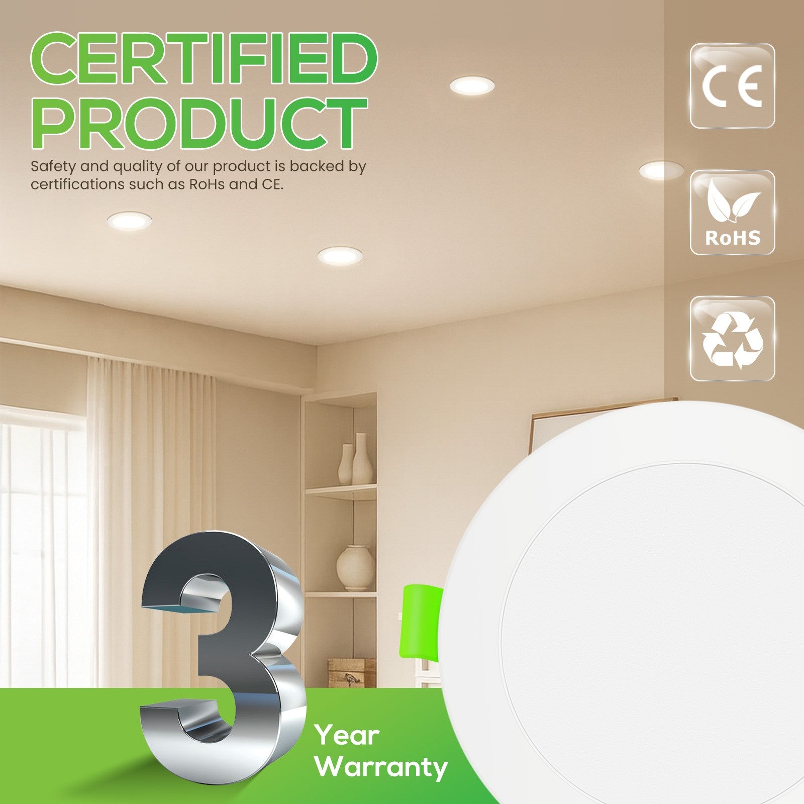 Downlight Regulable CCT Blanco 6W Corte 75-85mm 110°