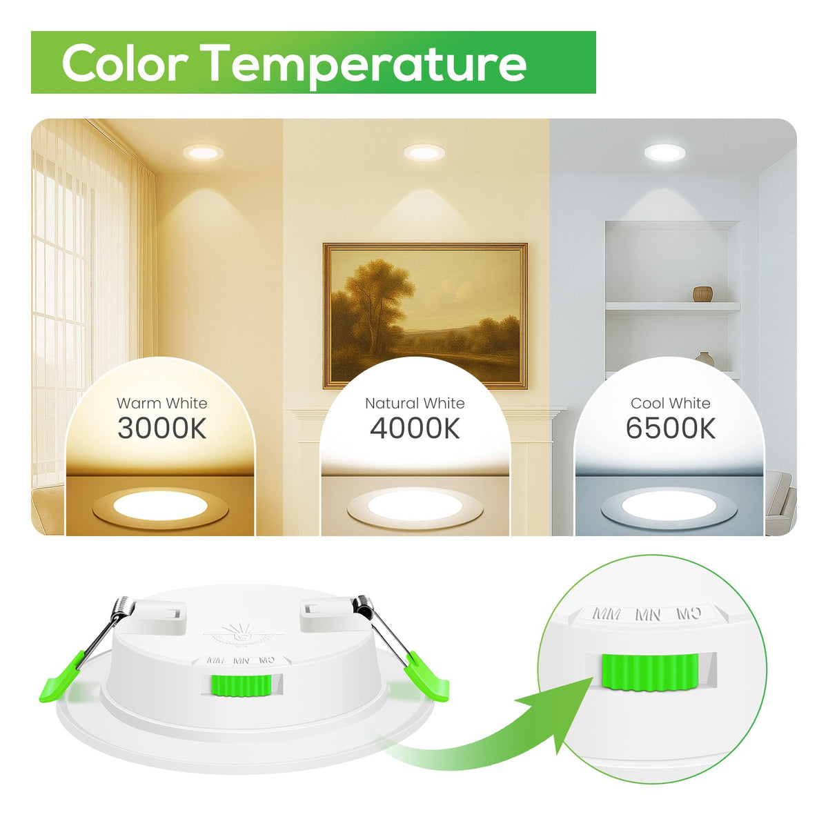 Downlight Regulable CCT Blanco 7W Corte 90-100mm 110°