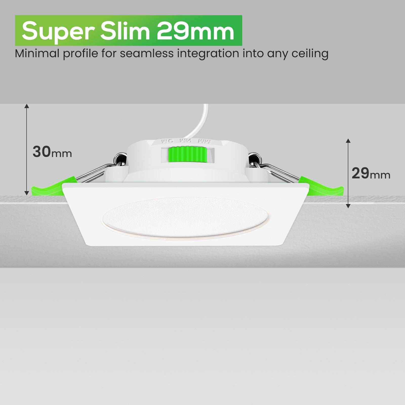 Downlight Cuadrado Regulable CCT Blanco 7W Corte Ø66-75mm 110º