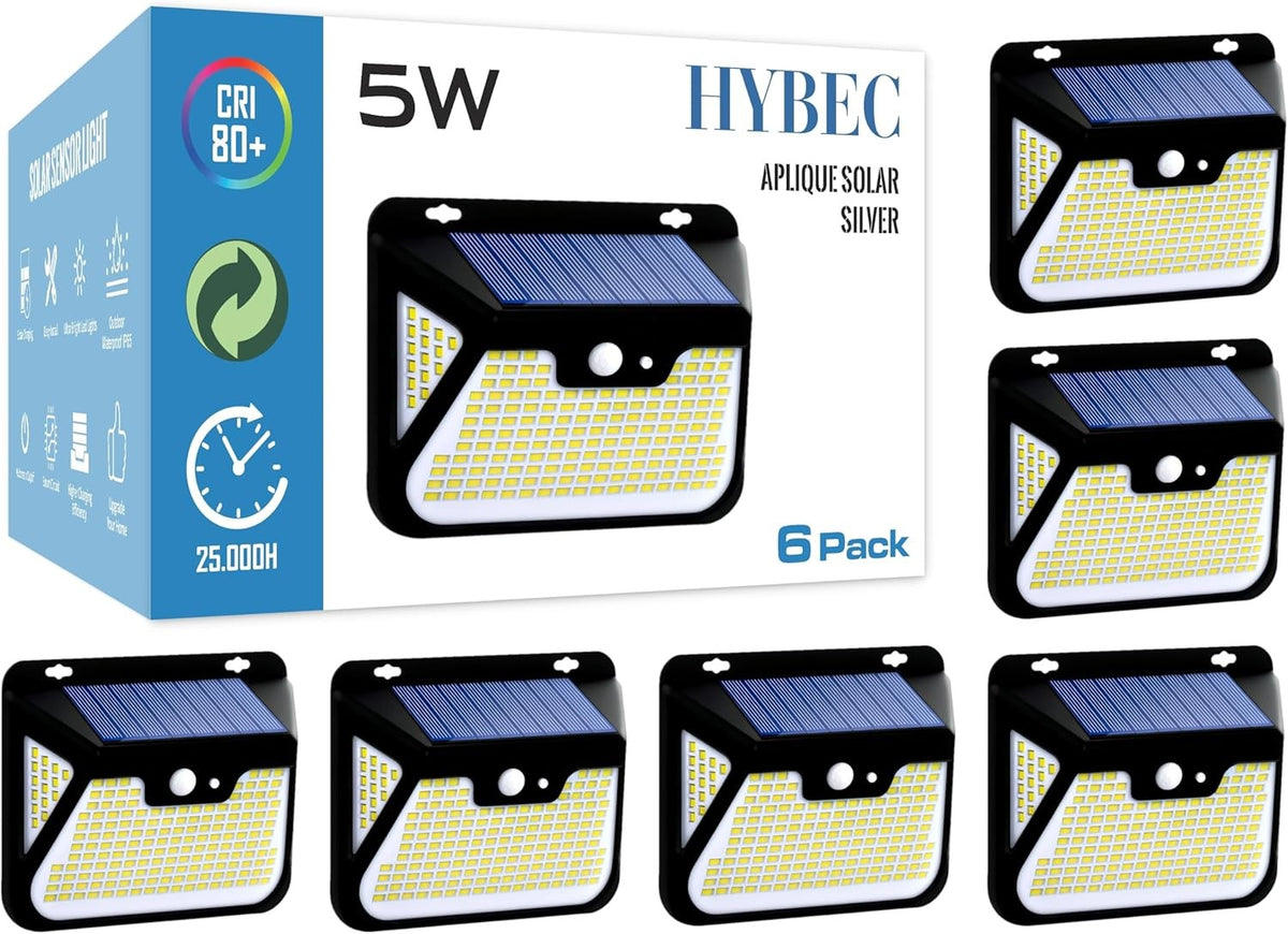 APLIQUE SOLAR IP65 5W 500LM SILVER
