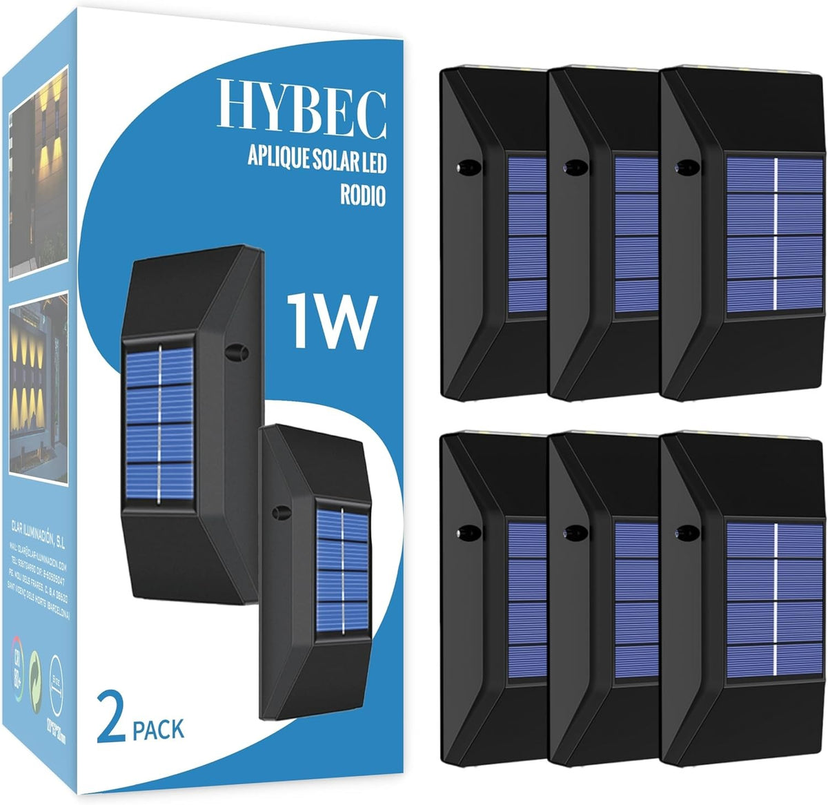 Aplique Solar Exterior Pared Rodio