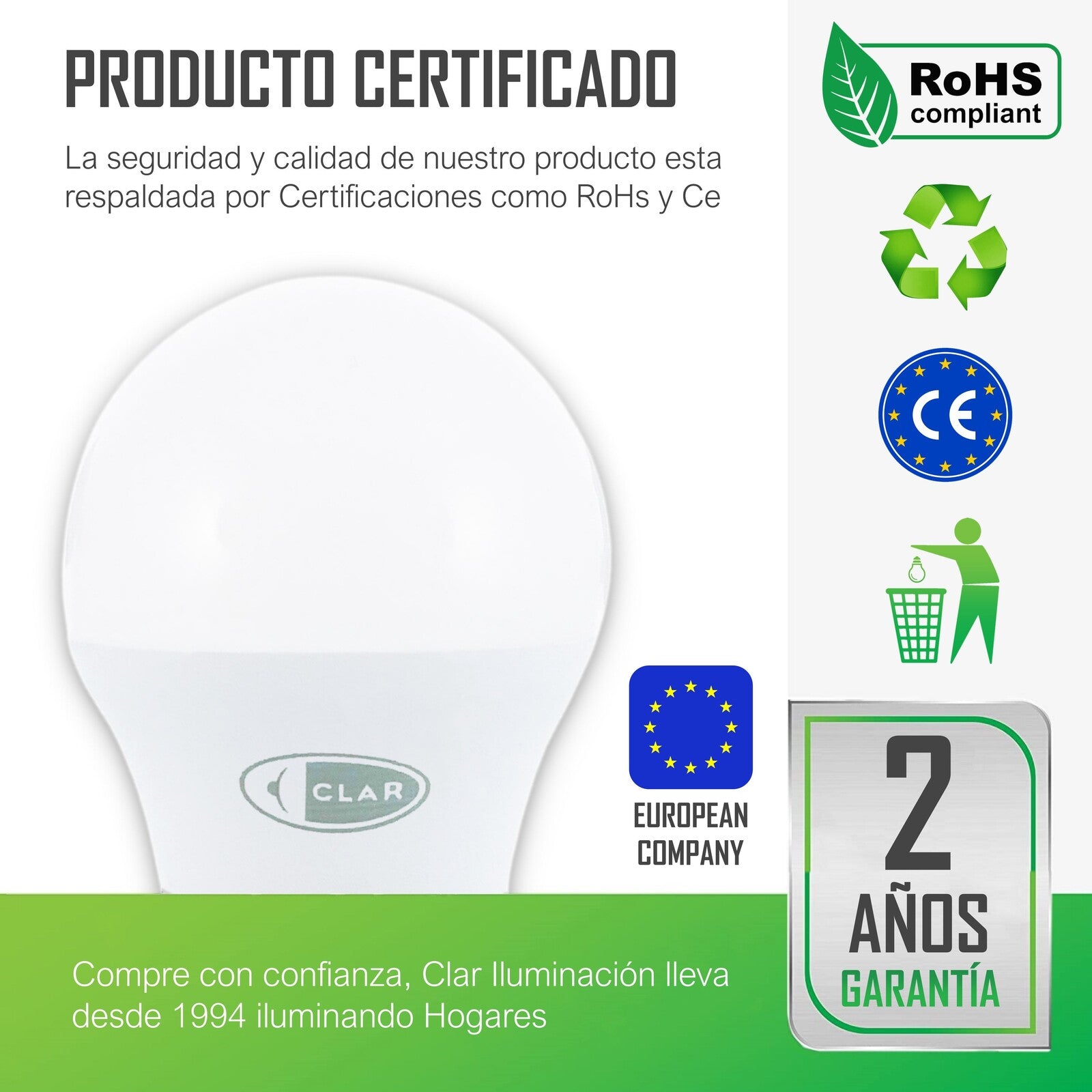 Bombilla LED E27 10W, Bombilla E27
