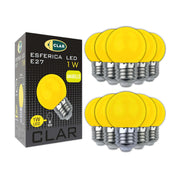 SPHERICAL LED E27 1W 230V YELLOW