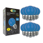 SPHERICAL LED E27 1W 230V BLUE