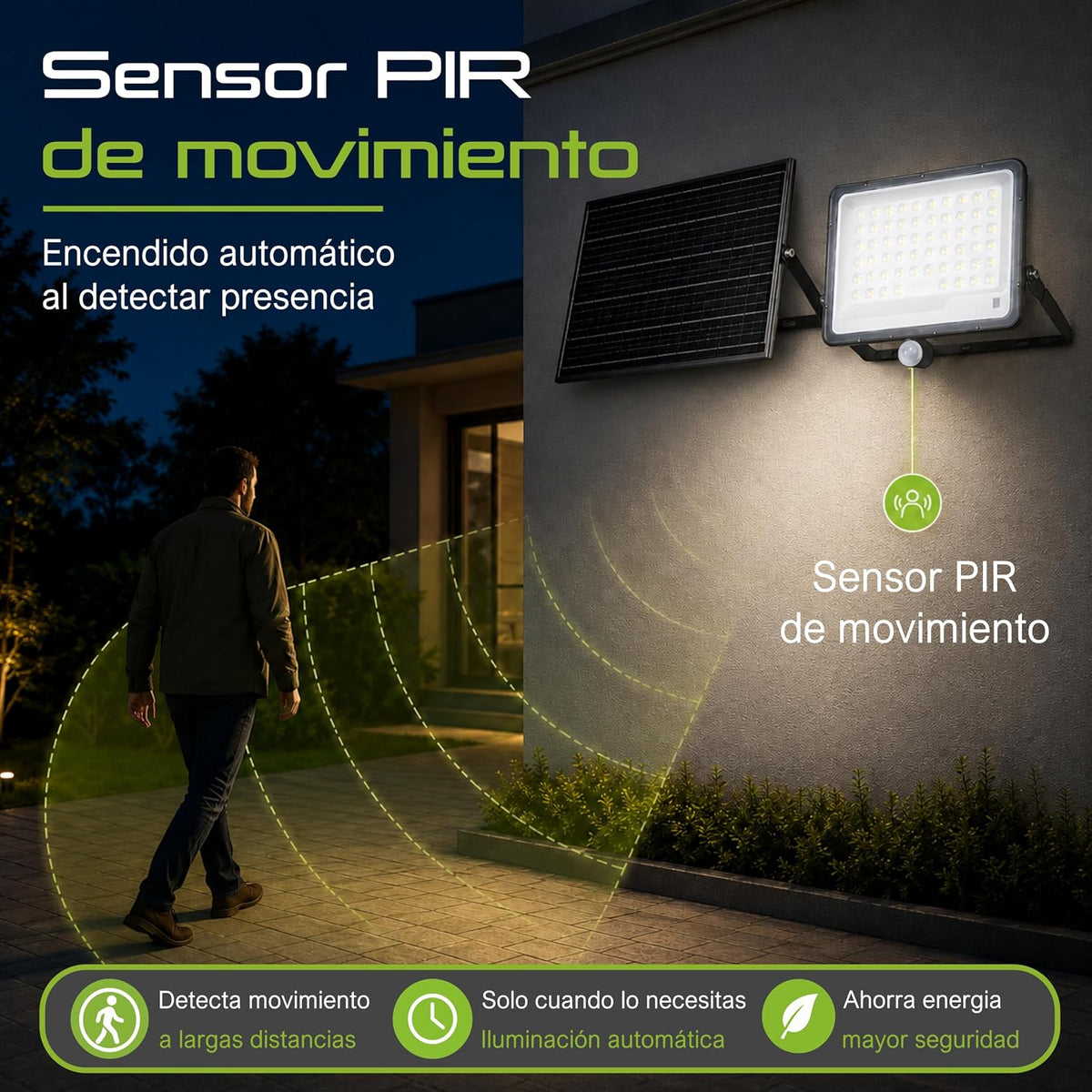 Lights Solar LED Outdoor Garden Light With Sensor De Motion, Spotlight Solar Outdoor, Remote a Distancia Included, 300W