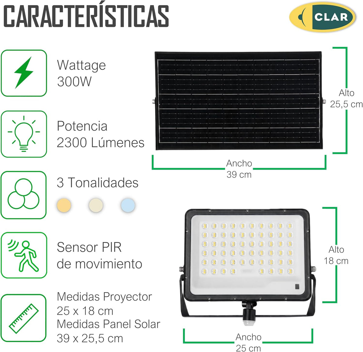 Lights Solar LED Outdoor Garden Light With Sensor De Motion, Spotlight Solar Outdoor, Remote a Distancia Included, 300W