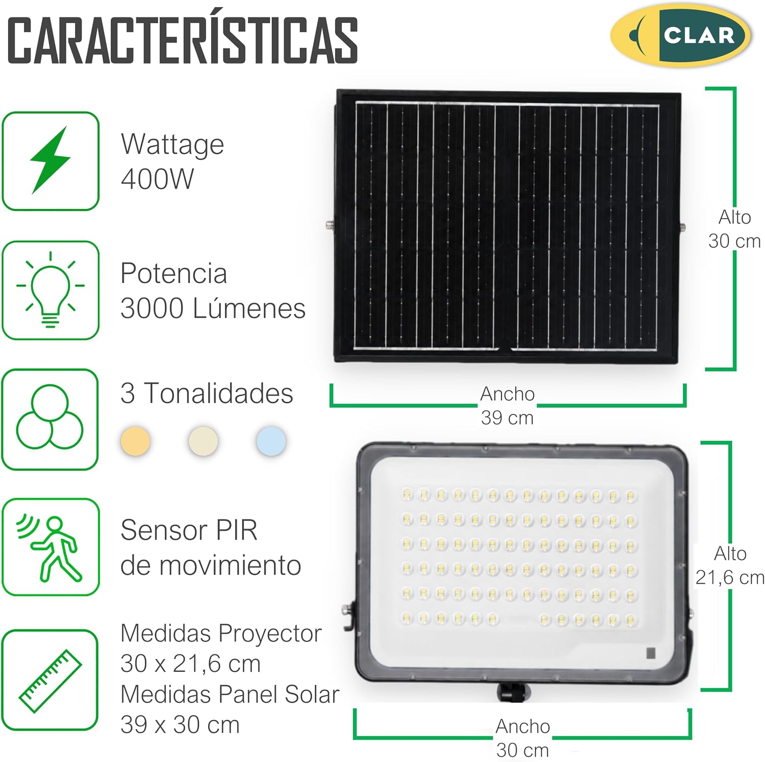 Luces Solares LED Exterior Jardin,  Luz Con Sensor De Movimiento Mando a Distancia Incluido, 400W