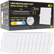Downlight LED Techo Cuadrado 20W, Downlight Cuadrado, Iluminación Empotrable de Interior, 3 Tonalidades CCT