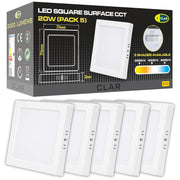 Downlight LED Superficie 20W Cuadrado, Plafón Cuadrado, 3 Tonalidades CCT