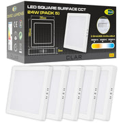 Downlight LED Superficie 24W Cuadrado, Plafones para Techo, 3 Tonalidades CCT