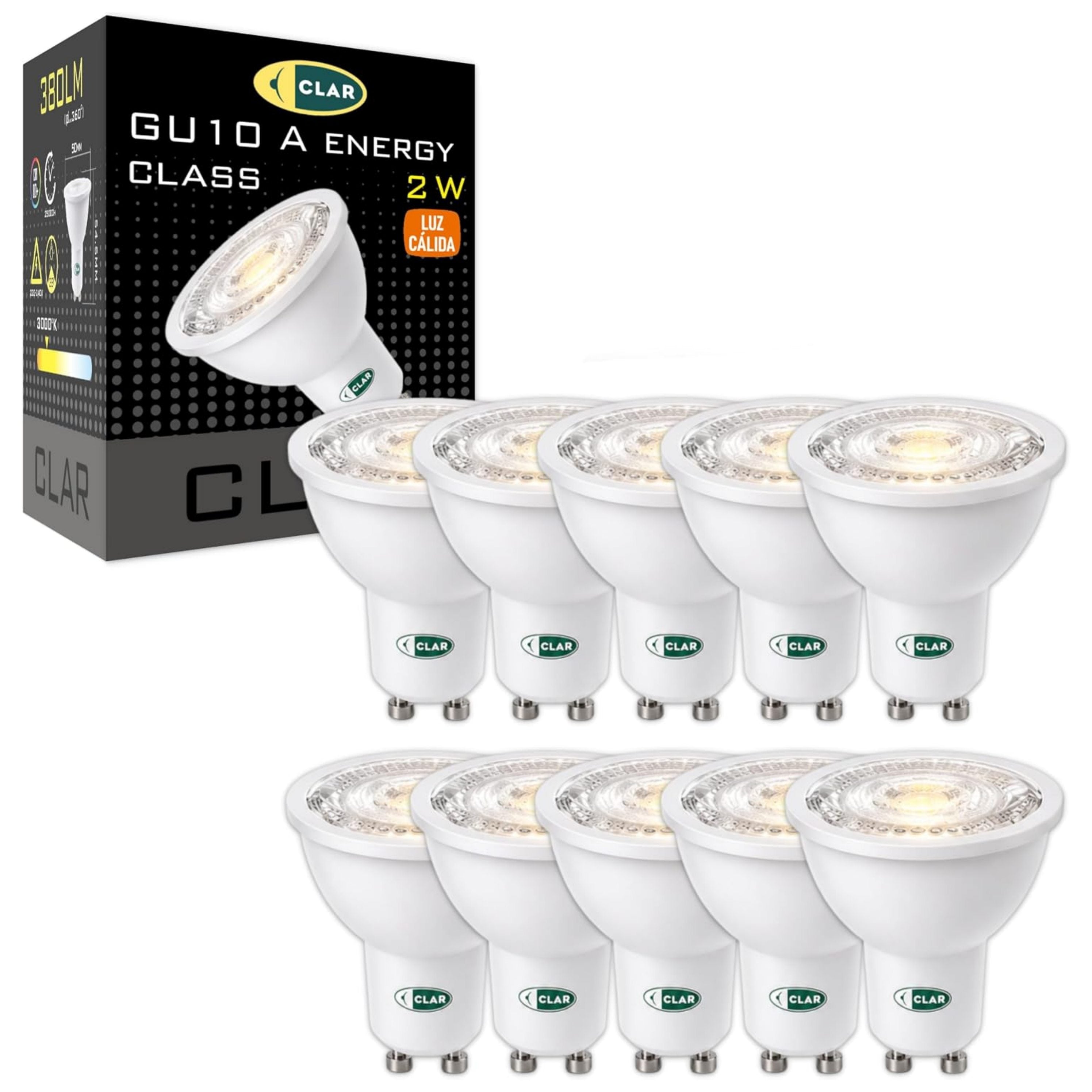 Lampadina GU10 LED 2W, Ojos de Buey LED, Lampadina Sotto Consumo Clase A