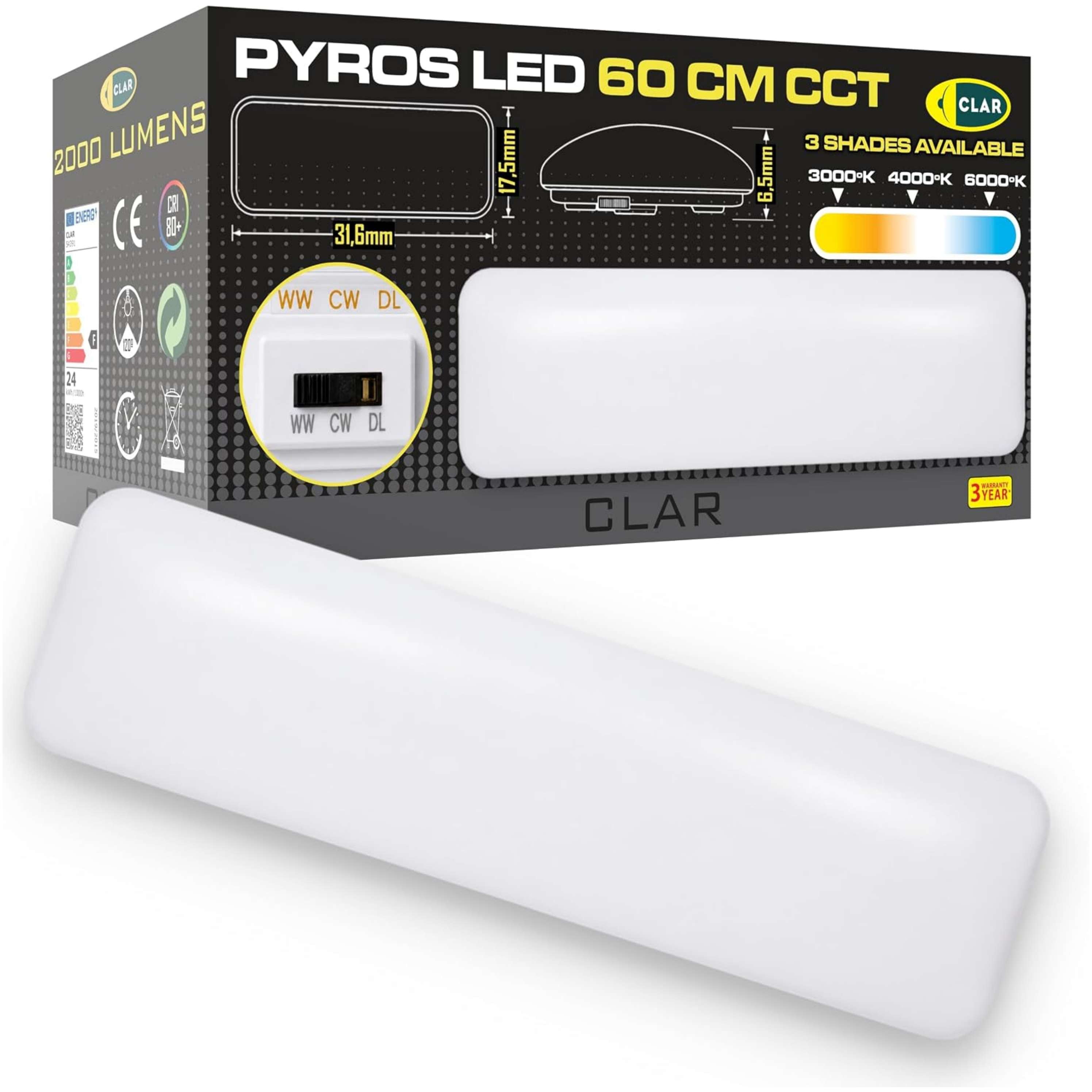 Plafoniera LED Soffitto, Plafoniera LED Soffitto Rettangolare 24W, 3 Tonalità Seleccionables CCT