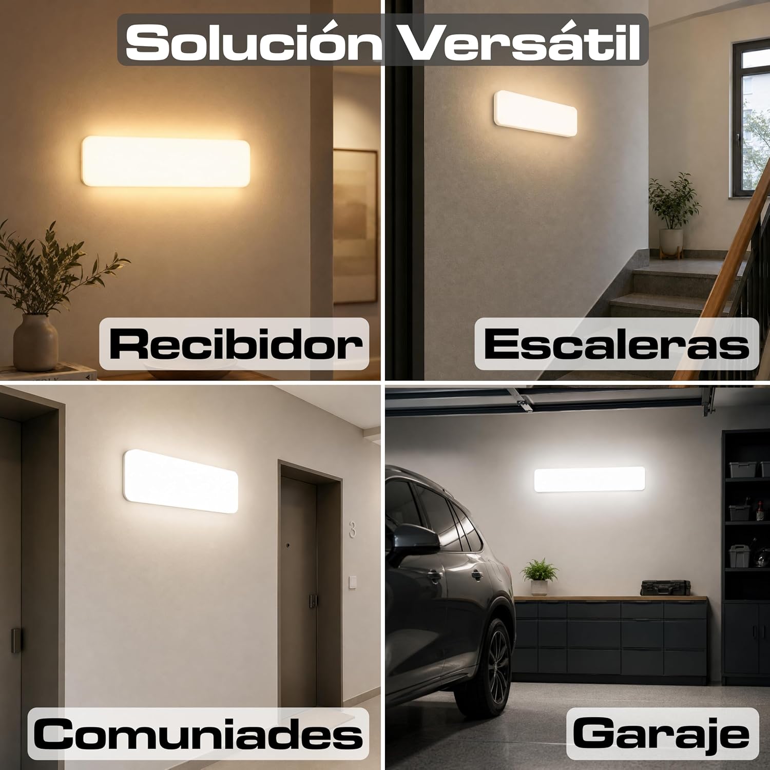 Plafoniera LED Soffitto, Plafoniera LED Soffitto Rettangolare 24W, 3 Tonalità Seleccionables CCT