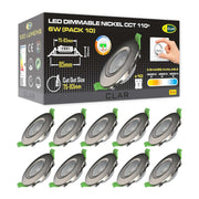 Adjustable CCT Dimmable Steerable Downlight Trim Nickel 6W Ø75-78mm 110º