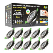 Aro Downlight Dirigible Regulable CCT Niquel 6W Ø75-78mm 38º