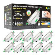 Dimmable CCT Square Downlight Nickel 7W Cut-out Ø66-75mm 110º
