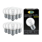 60W Incandescent Clear Spherical E27 Light Bulb